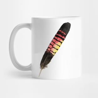 Watercolor Red-tailed cockatoo feathers painting Mug